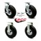 Service Caster 10 Inch Black Pneumatic Wheel Caster Swivel with Brake Swivel Lock 2 Rigid, 2PK SCC-100S3504-PNB-TLB-BSL-2-R-2 - alternate 4